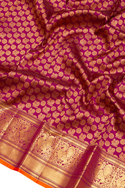 Kanchipuram Silk Brocade Purple Saree