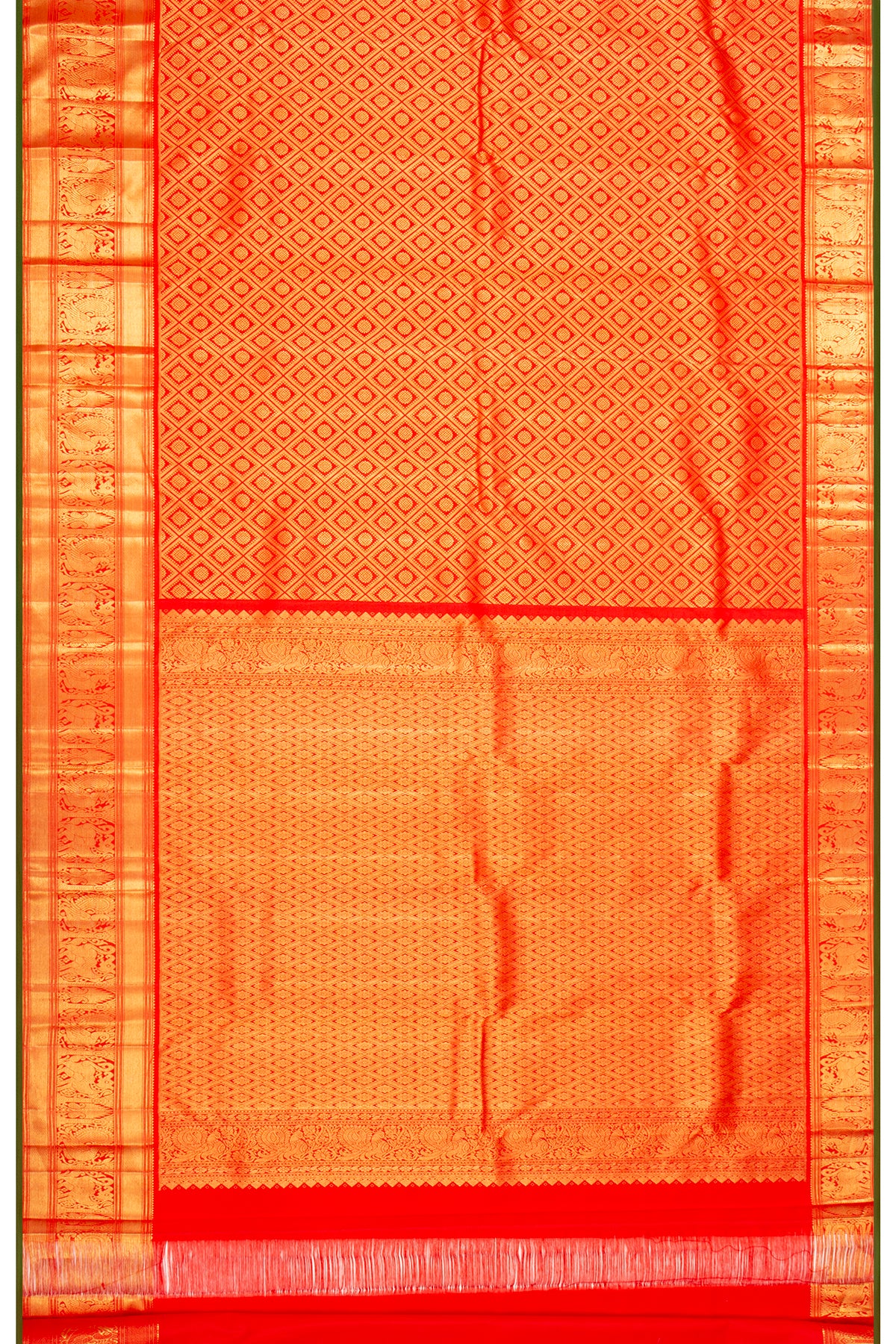 Kanchipuram Silk Brocade Red Saree