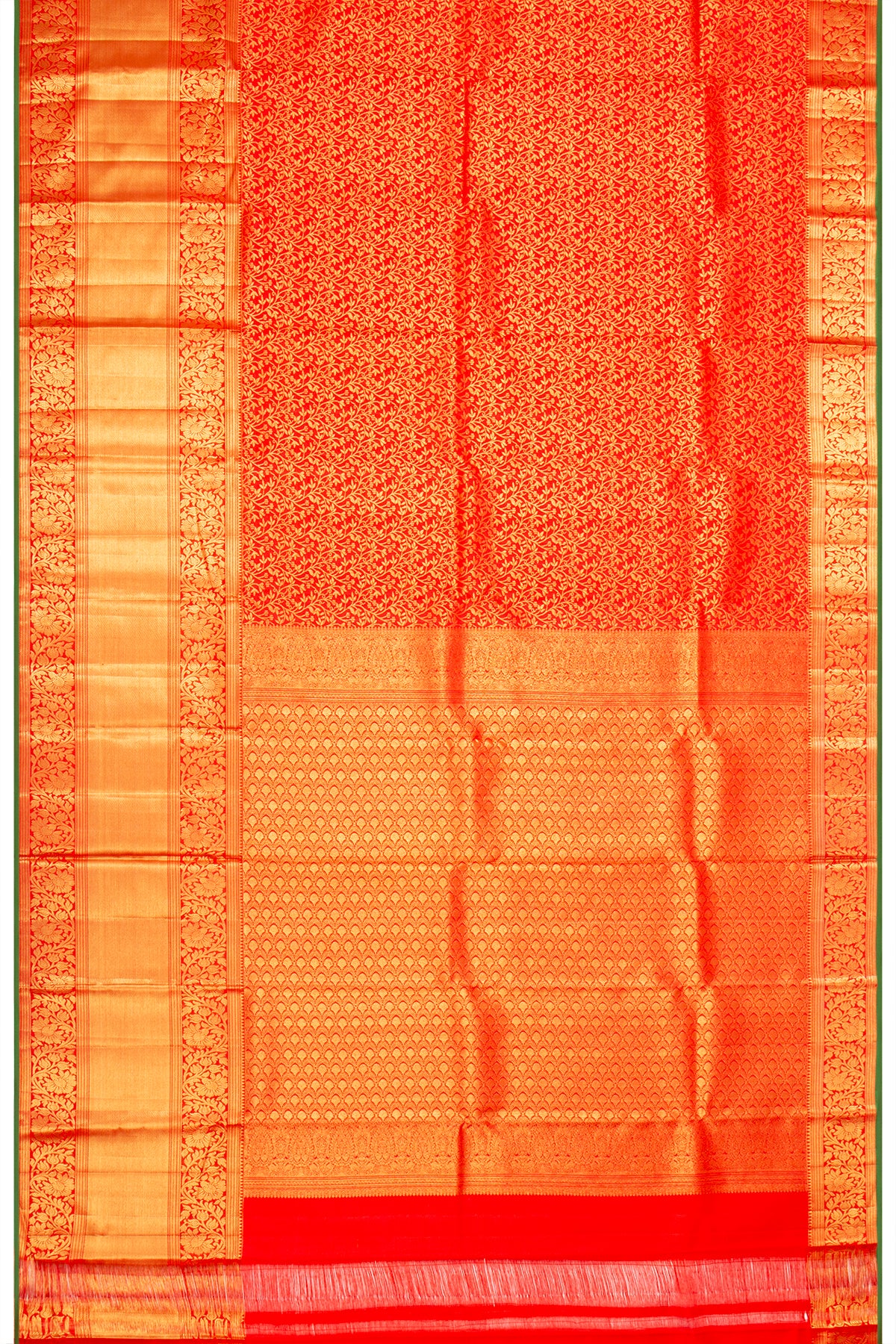 Kanchipuram Silk Brocade Red Saree