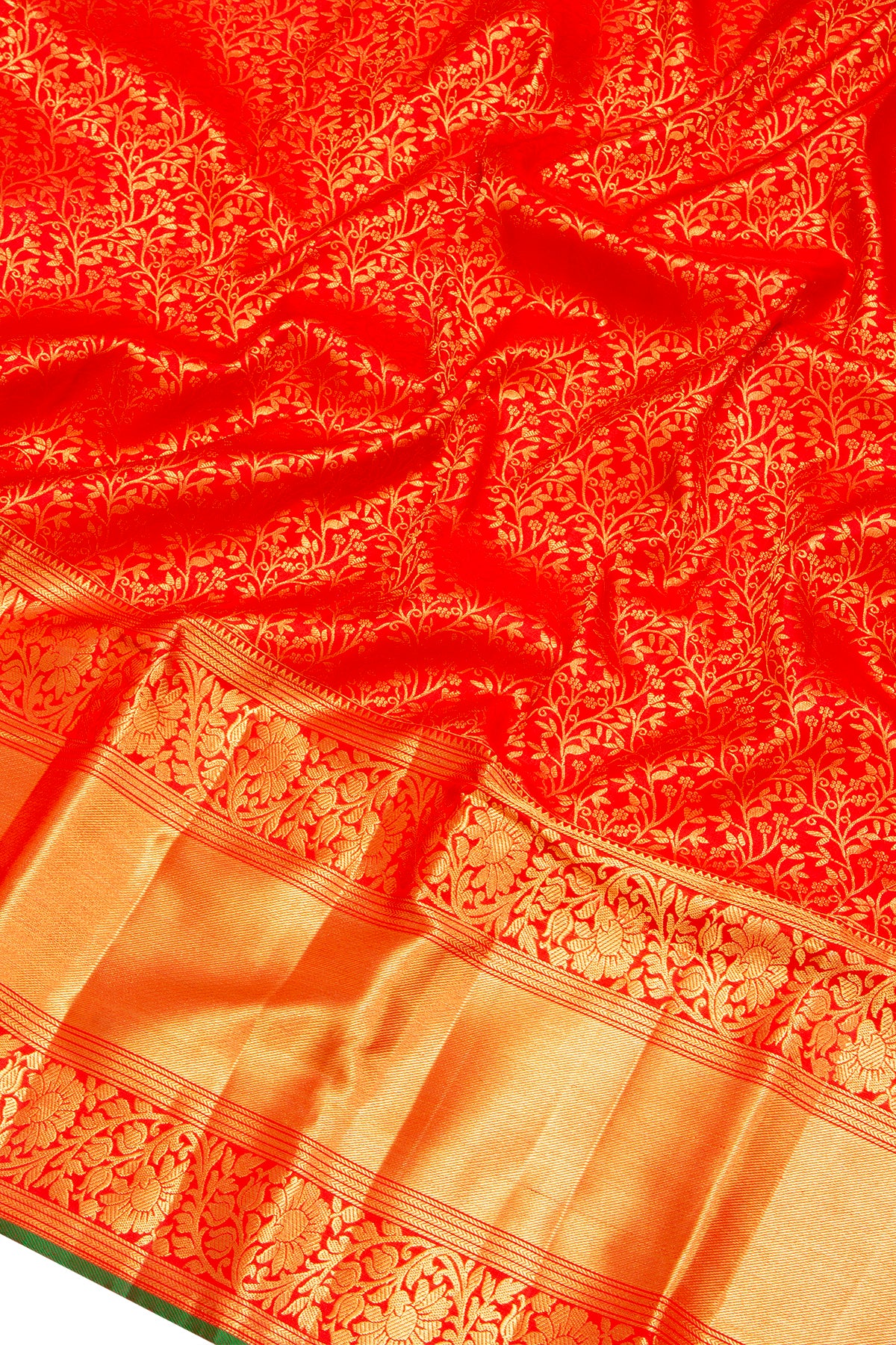Kanchipuram Silk Brocade Red Saree