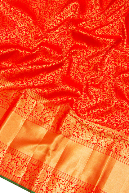 Kanchipuram Silk Brocade Red Saree