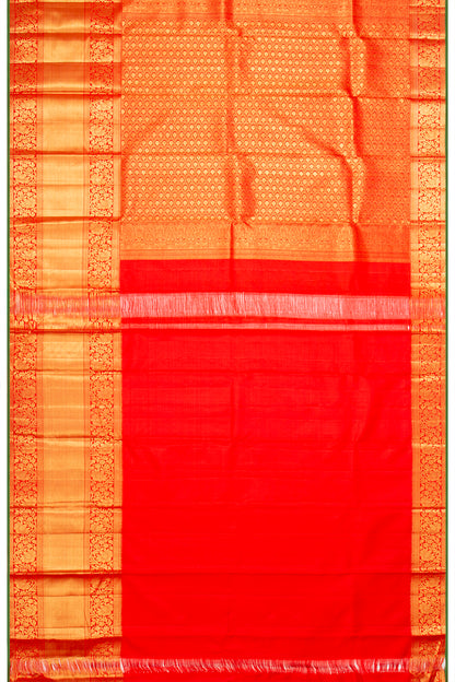Kanchipuram Silk Brocade Red Saree