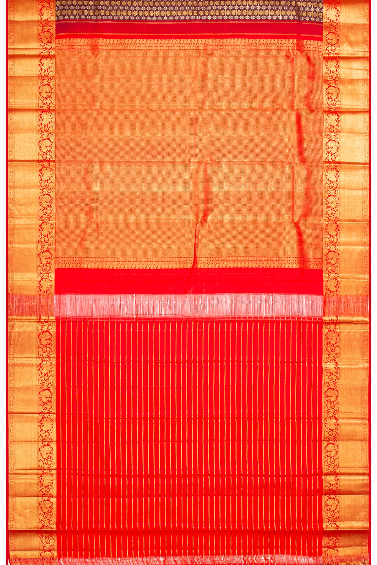 Kanchipuram Silk Checks Choco Brown Saree