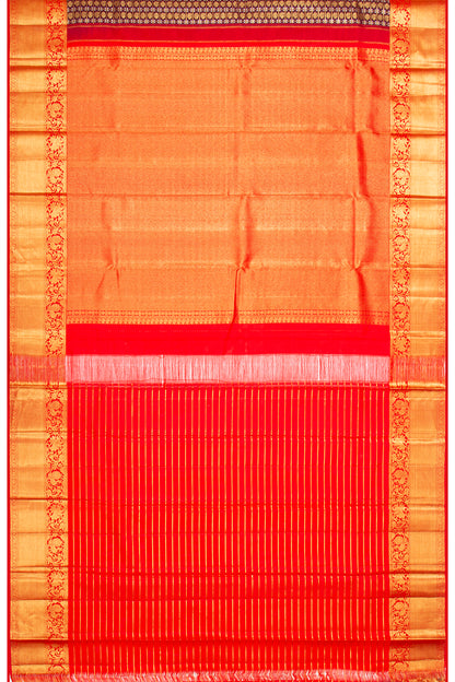 Kanchipuram Silk Checks Choco Brown Saree