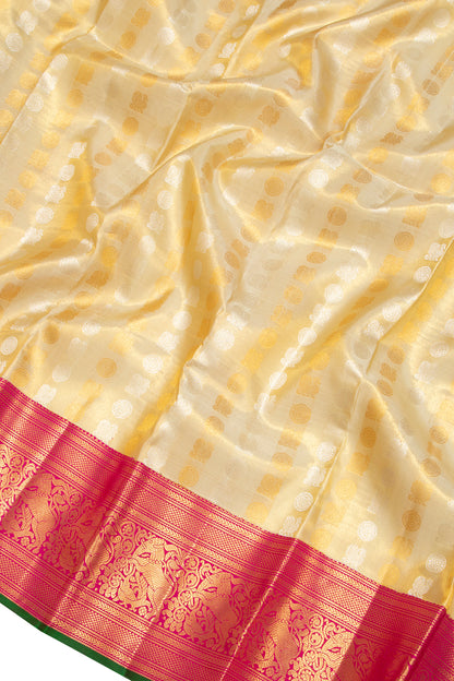 Kanchipuram Silk Tissue Brocade Gold Saree