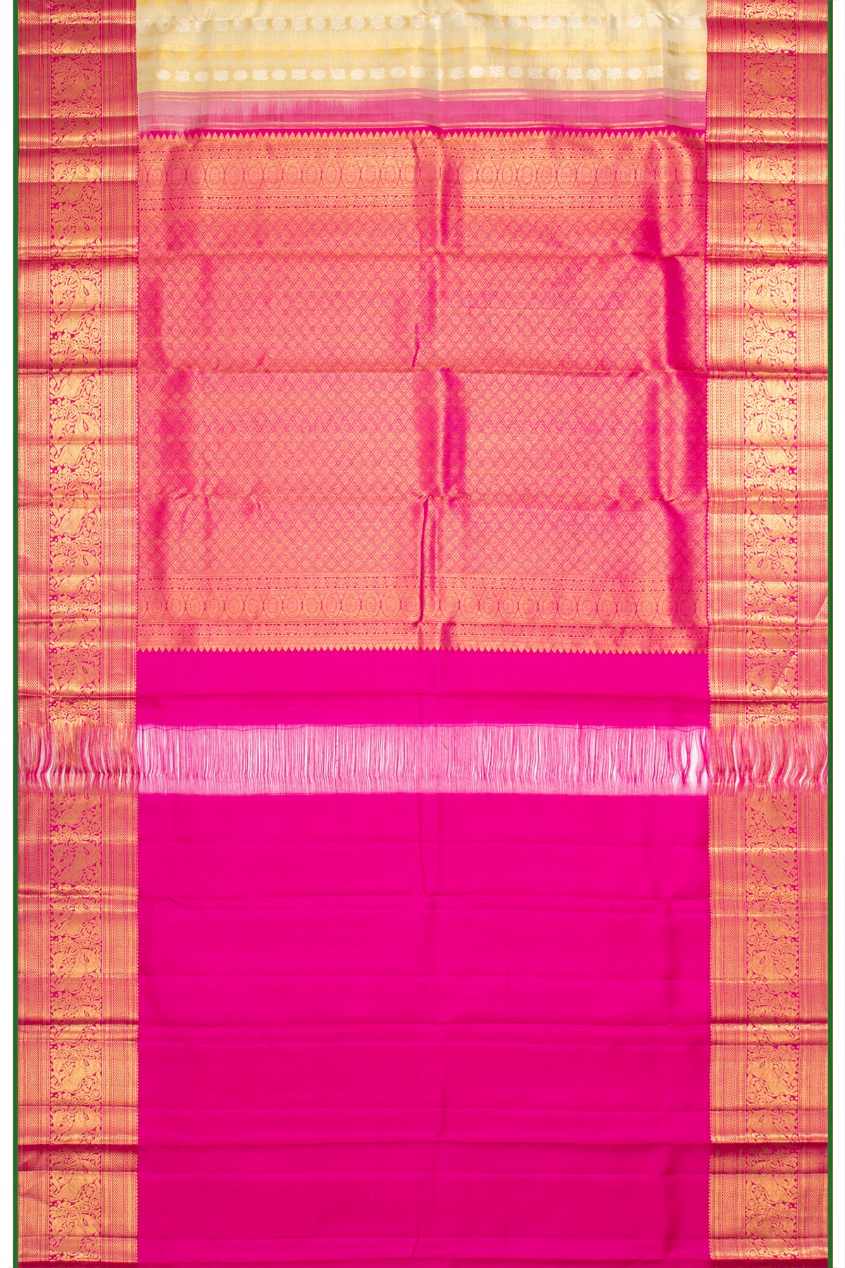 Kanchipuram Silk Tissue Brocade Gold Saree