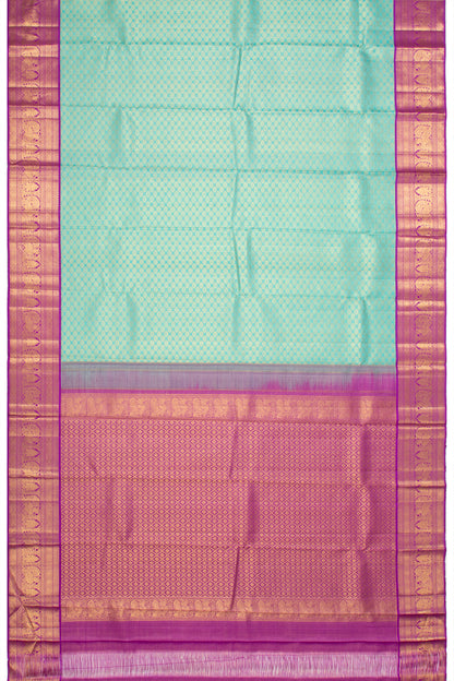 Kanchipuram Silk Brocade Sky Blue Saree