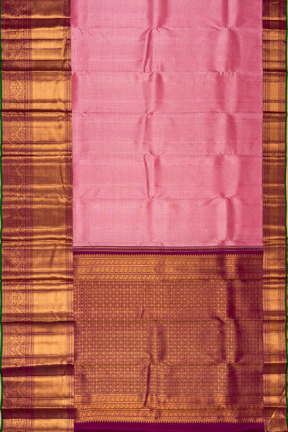 Kanchipuram Silk Checks And Butta Pastel Pink Saree