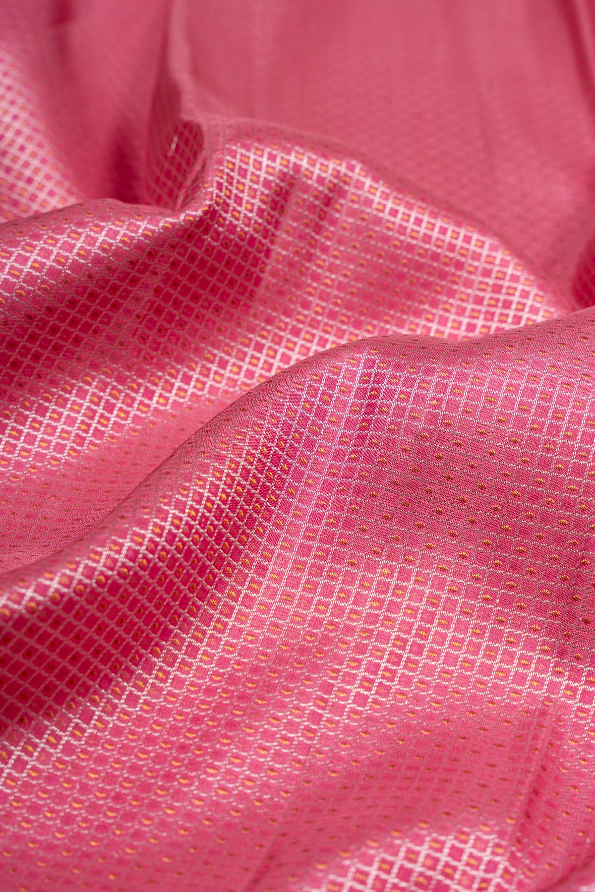 Kanchipuram Silk Checks And Butta Pastel Pink Saree