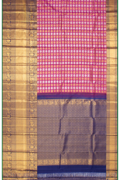 Kanchipuram Silk Horizontal Lines And Butta Purple Saree