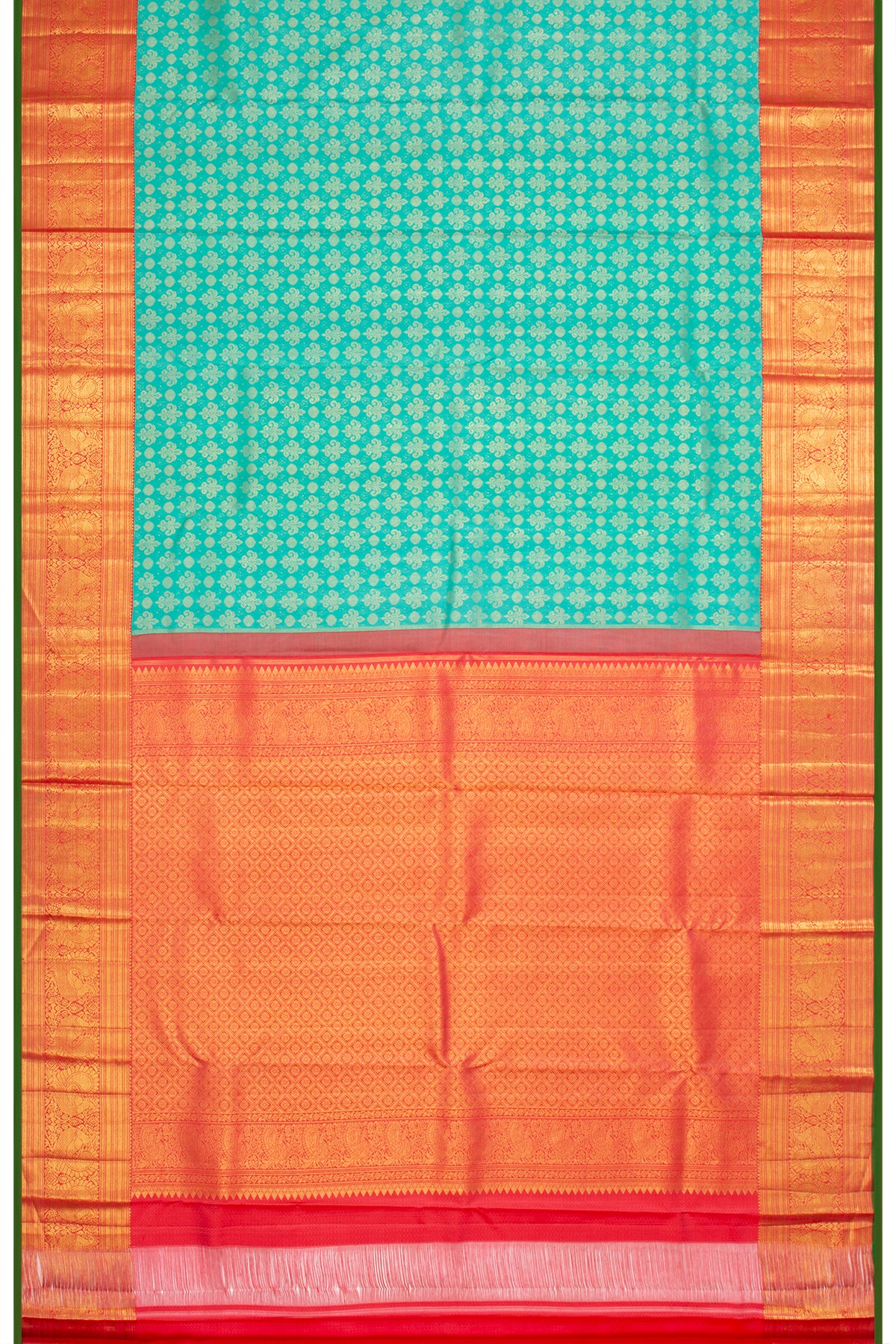 Kanchipuram Silk Brocade Sea Green Saree