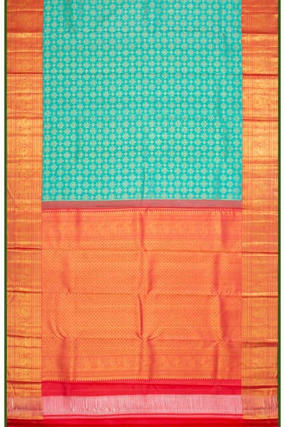 Kanchipuram Silk Brocade Sea Green Saree