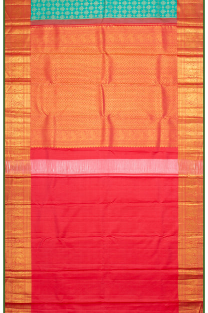 Kanchipuram Silk Brocade Sea Green Saree