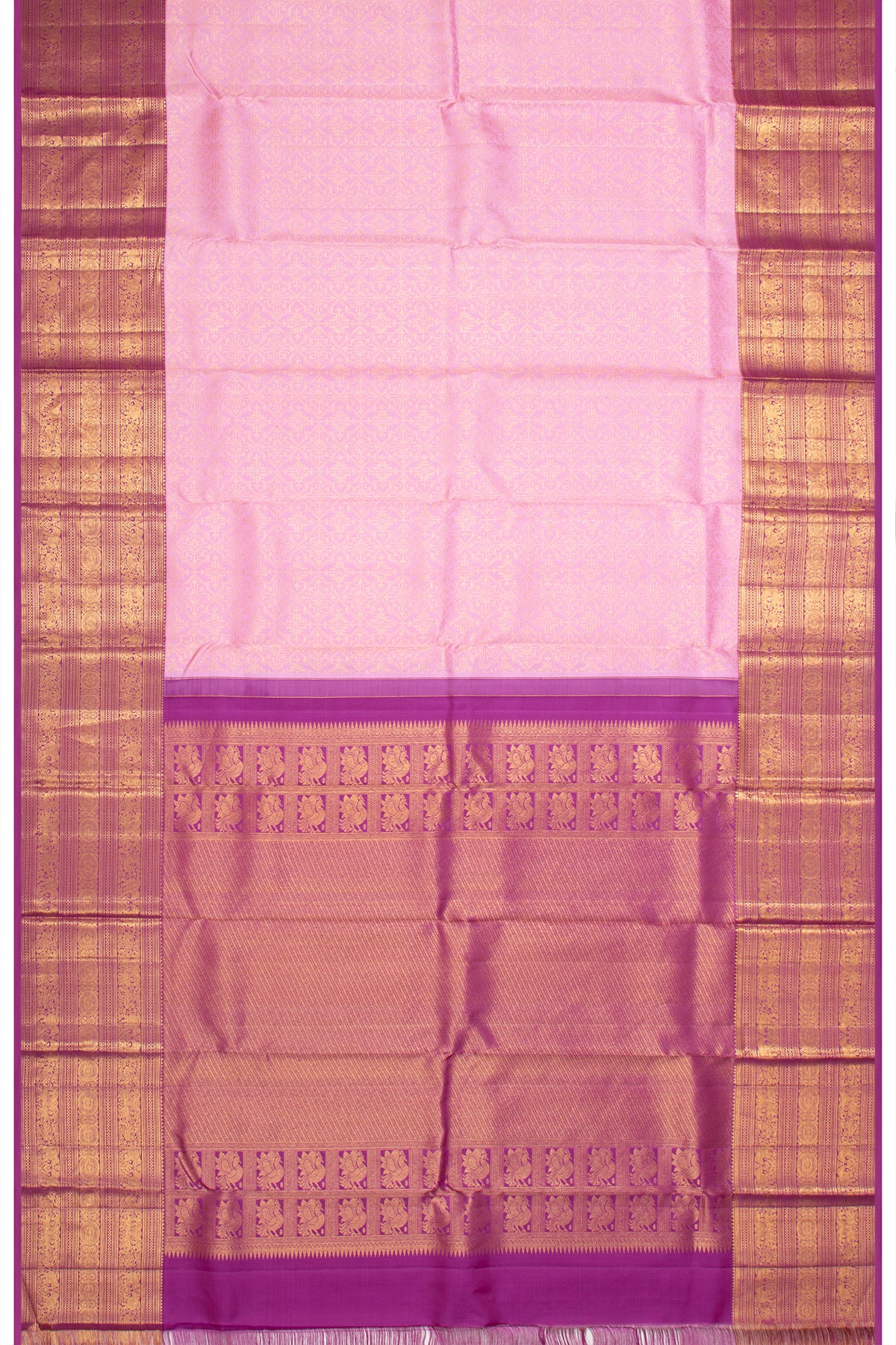 Kanchipuram Silk Brocade Lavender Saree