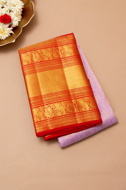 Kanchipuram Silk Brocade Lavender Saree