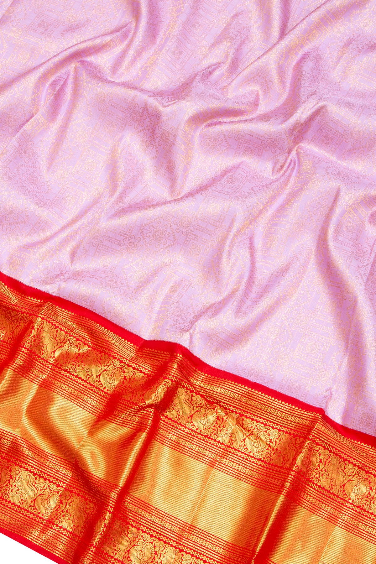 Kanchipuram Silk Brocade Lavender Saree