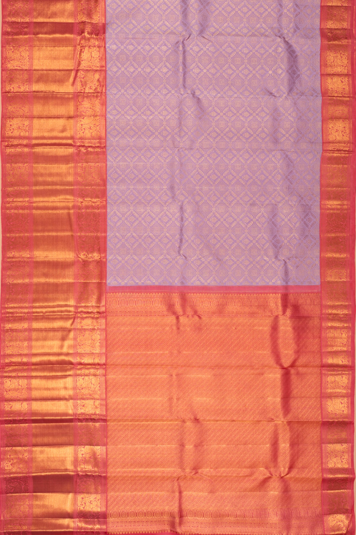 Kanchipuram Silk Brocade Lavender Saree