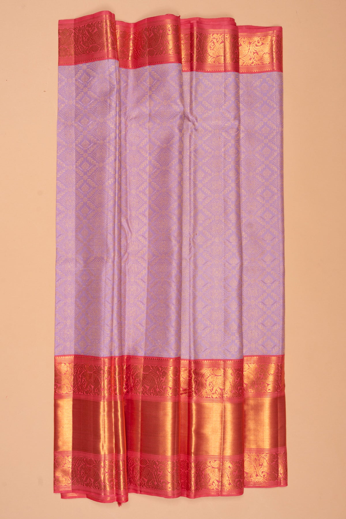 Kanchipuram Silk Brocade Lavender Saree