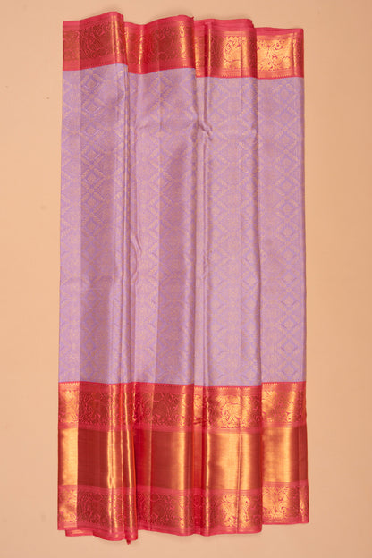 Kanchipuram Silk Brocade Lavender Saree