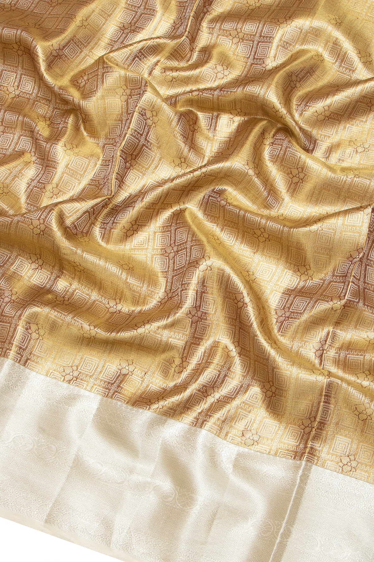 Taranga Kanchi Silk Tissue Brocade Gold Saree