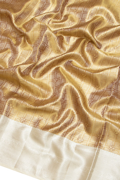 Taranga Kanchi Silk Tissue Brocade Gold Saree