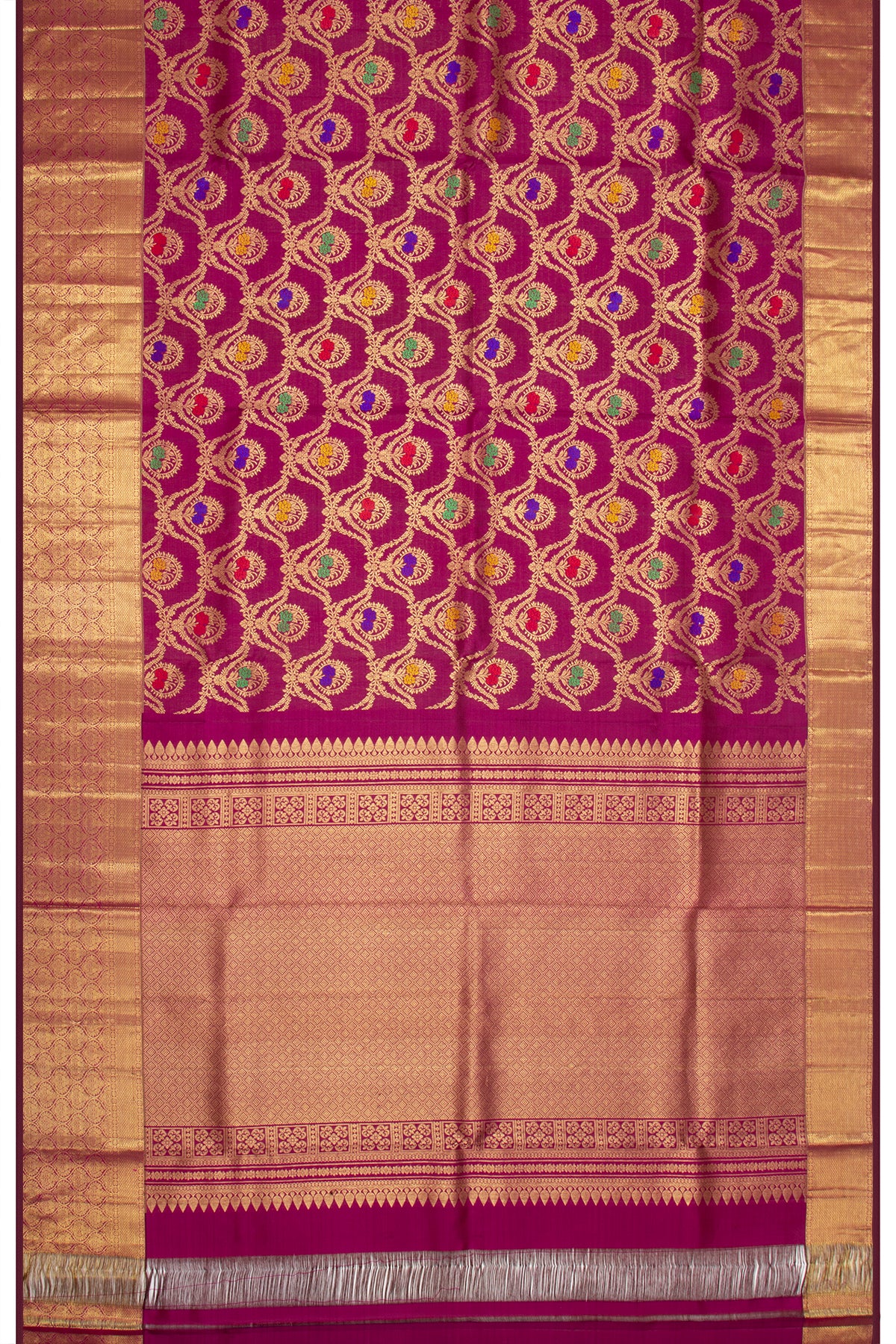 Kanchipuram Silk Brocade Purple Saree