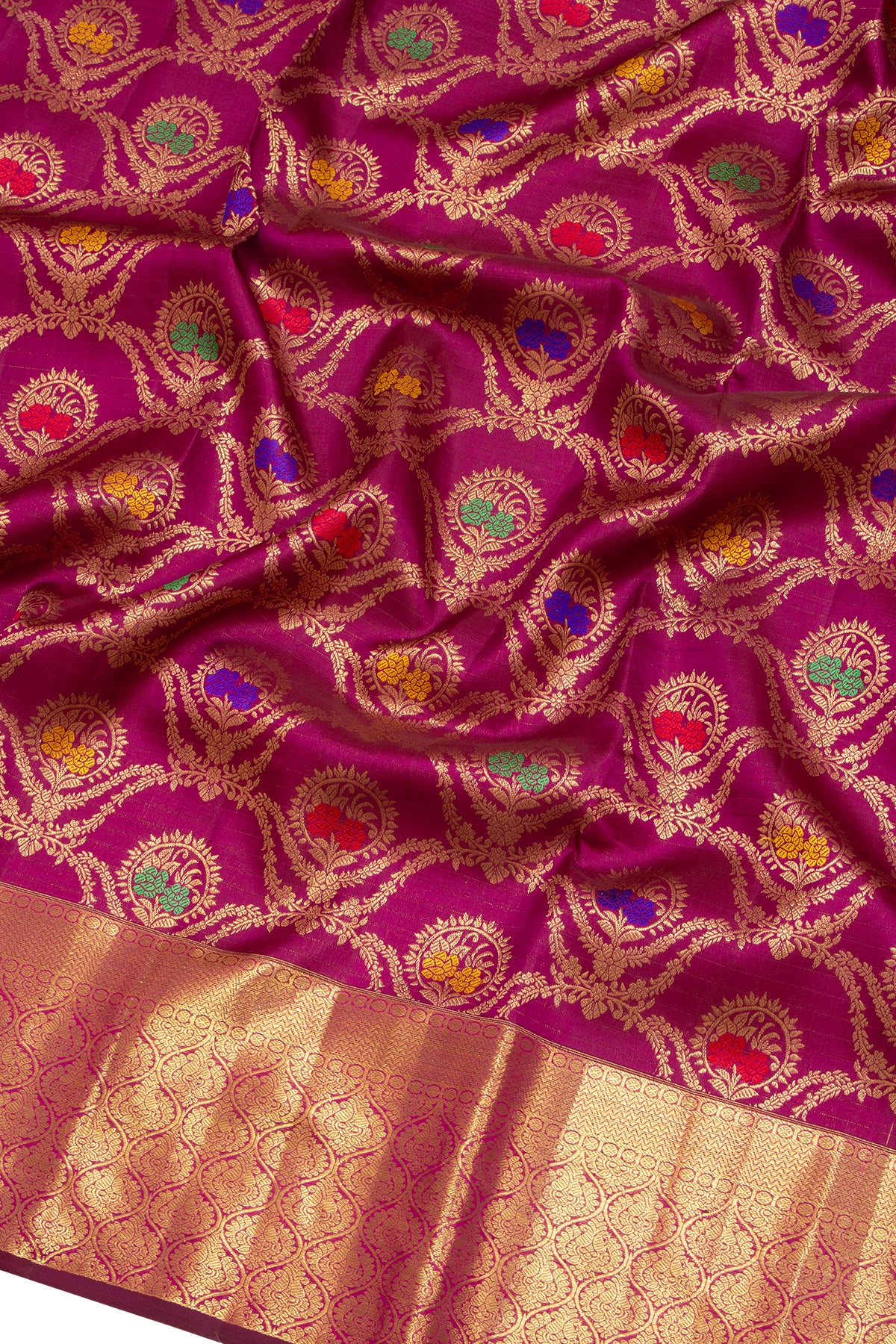 Kanchipuram Silk Brocade Purple Saree