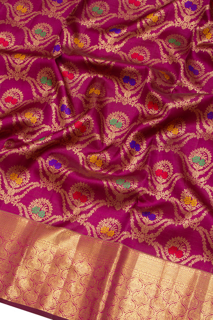 Kanchipuram Silk Brocade Purple Saree