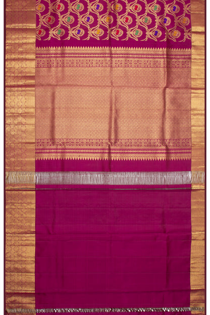 Kanchipuram Silk Brocade Purple Saree