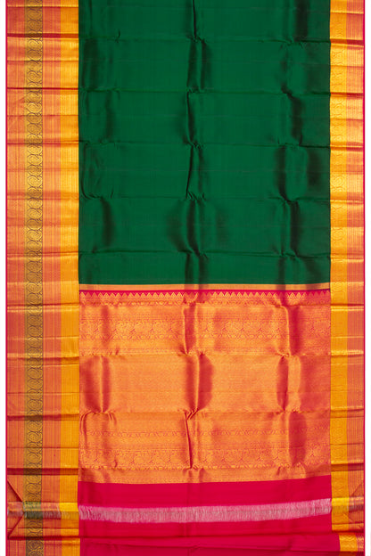 Kanchipuram Silk Butta Dark Green Saree