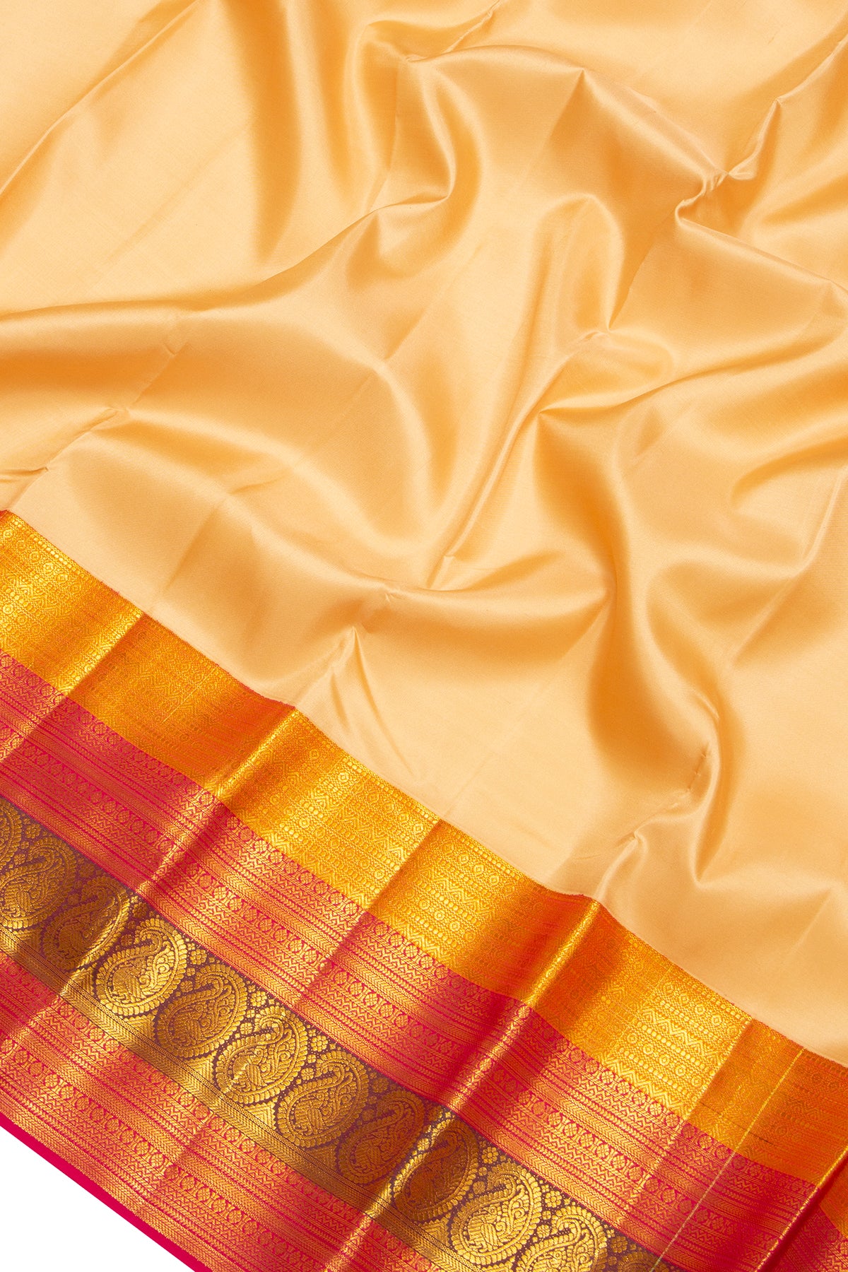 Kanchipuram Silk Plain Cream Saree