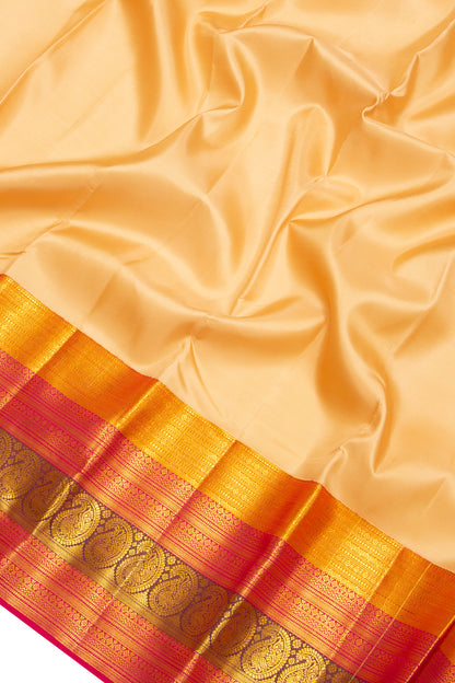 Kanchipuram Silk Plain Cream Saree