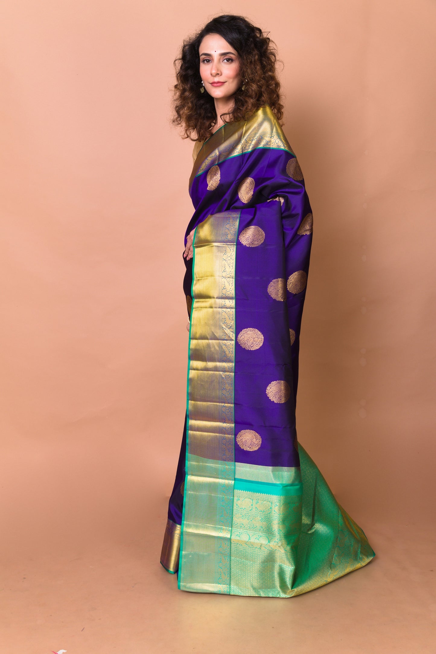 Kanchipuram Silk Butta Violet Saree