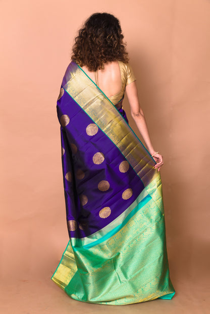 Kanchipuram Silk Butta Violet Saree