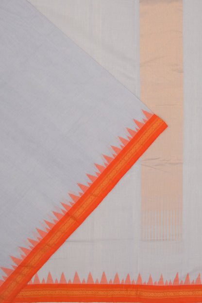 Ponduru Handspun Cotton Plain Pastel Blue Saree