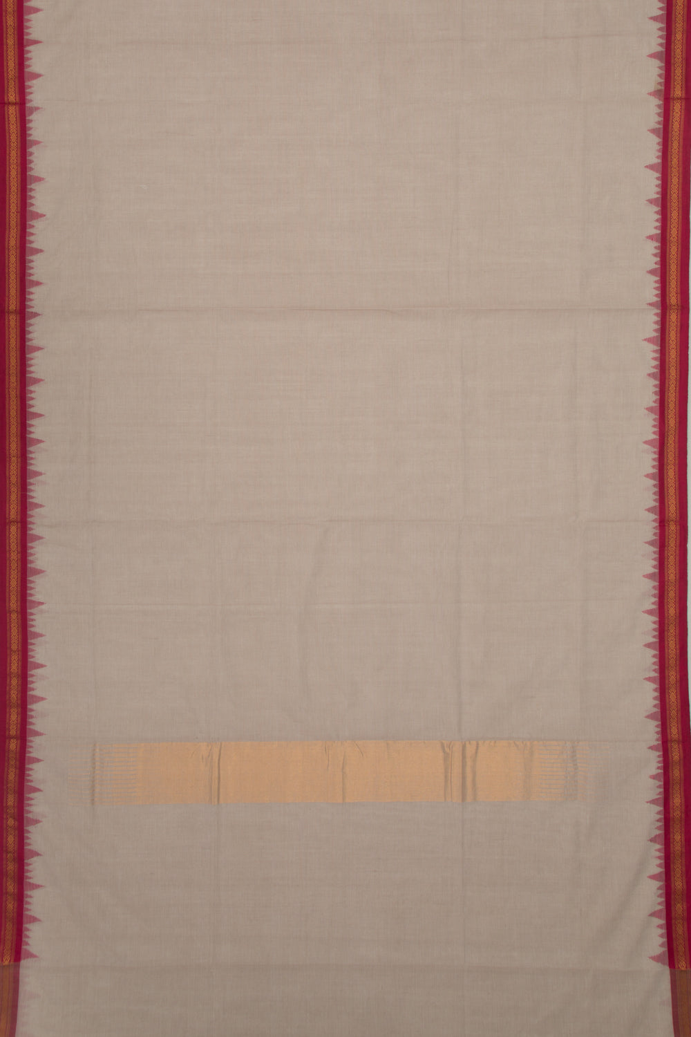 Ponduru Handspun Cotton Plain Pastel Brown Saree
