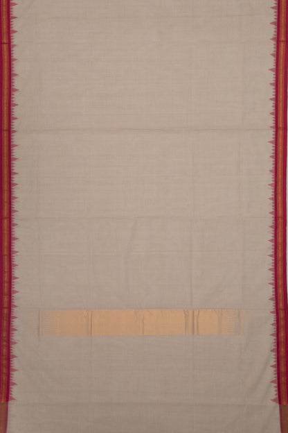 Ponduru Handspun Cotton Plain Pastel Brown Saree