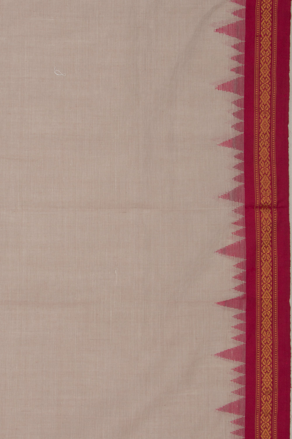 Ponduru Handspun Cotton Plain Pastel Brown Saree