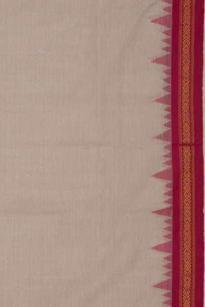 Ponduru Handspun Cotton Plain Pastel Brown Saree
