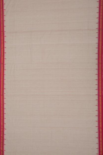 Ponduru Handspun Cotton Plain Pastel Brown Saree
