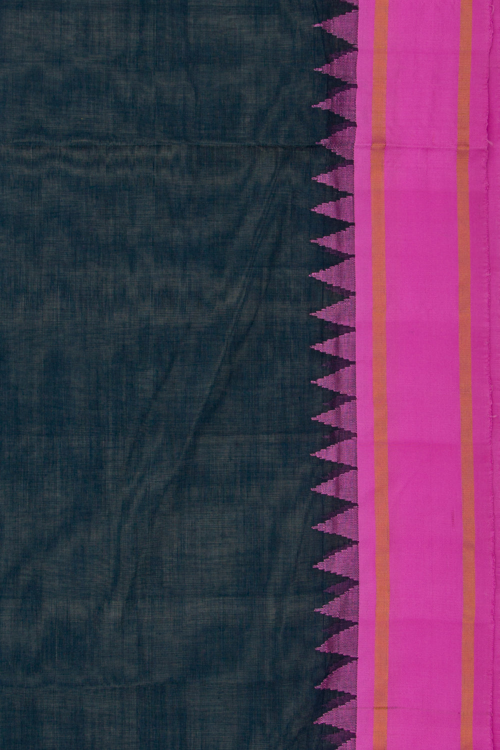 Ponduru Handspun Cotton Jamdani Dark Blue Saree