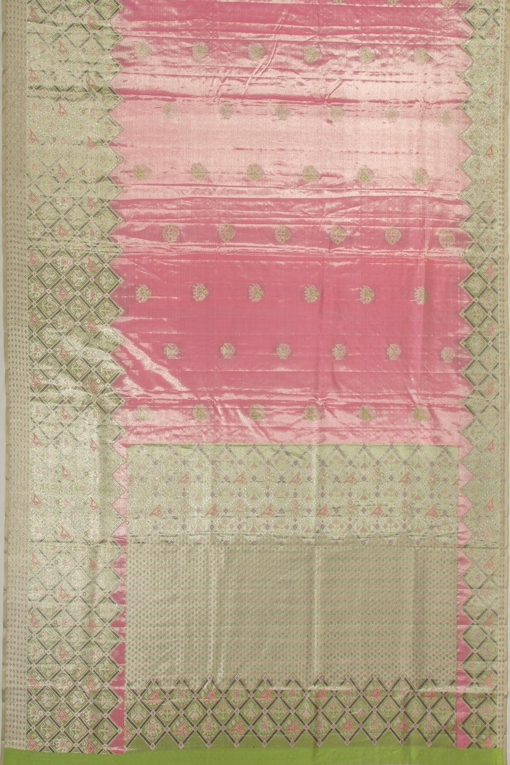 Kanchipuram Silk Tissue Butta Pink Saree