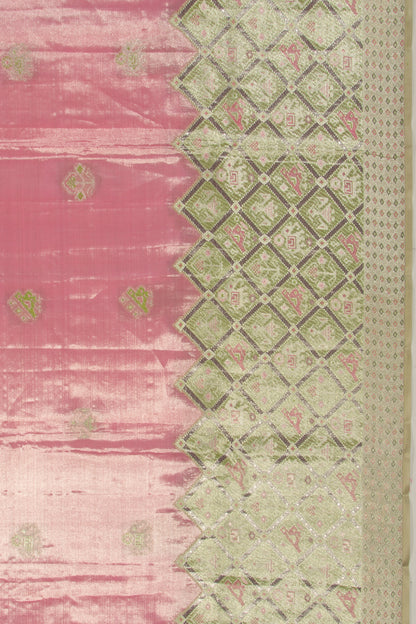 Kanchipuram Silk Tissue Butta Pink Saree