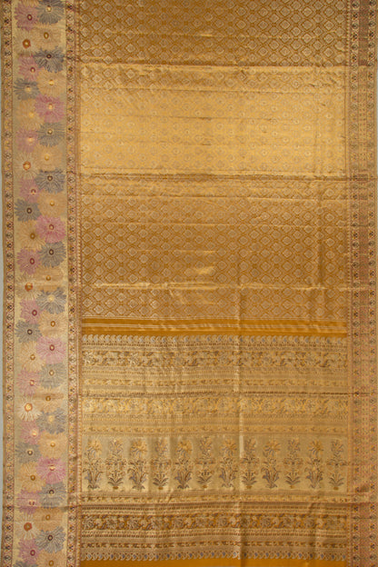 Kanchipuram Silk Tissue Brocade Gold Saree