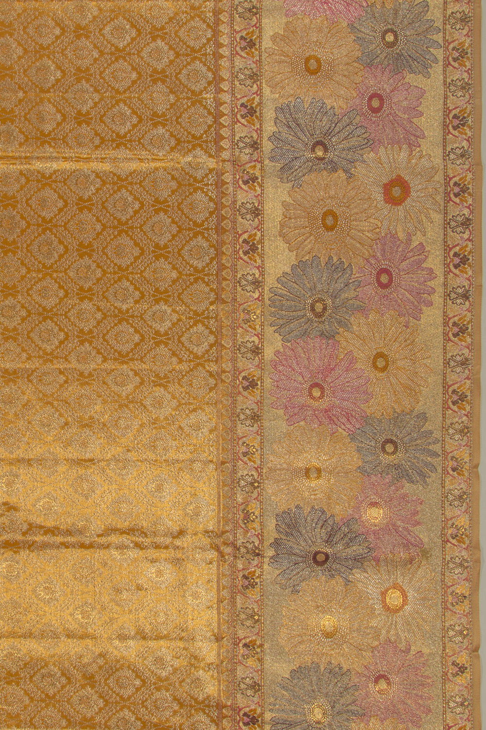 Kanchipuram Silk Tissue Brocade Gold Saree