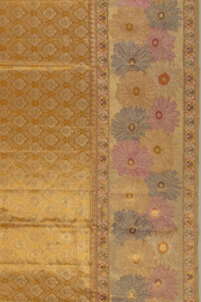 Kanchipuram Silk Tissue Brocade Gold Saree