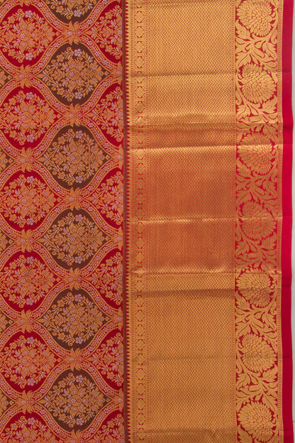Kanchipuram Silk Brocade Red Saree