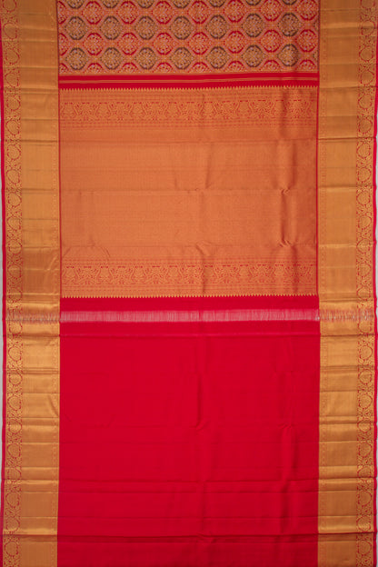 Kanchipuram Silk Brocade Red Saree