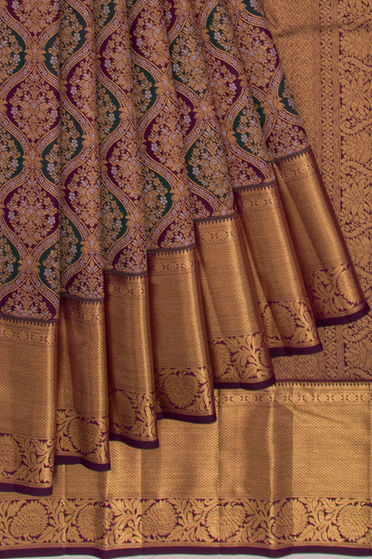 Kanchipuram Silk Brocade Purple Saree