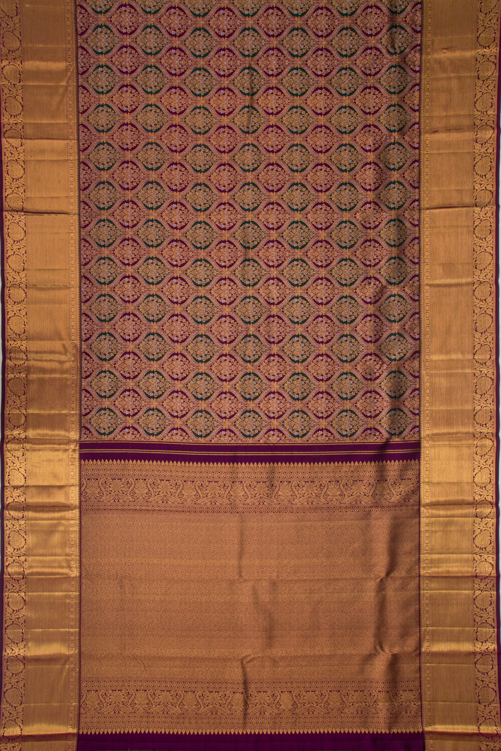 Kanchipuram Silk Brocade Purple Saree